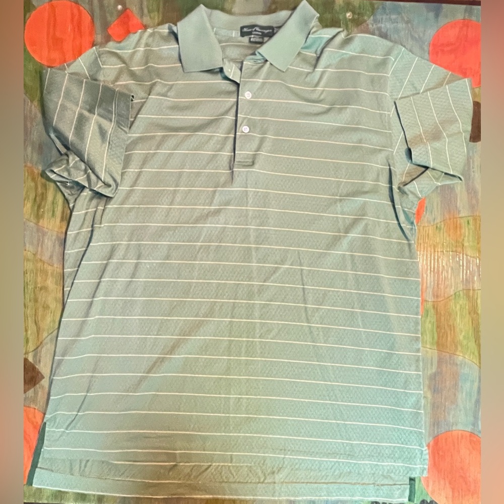 House of Carrington ~ Legend ~ Green Yellow Striped ~ Golf Shirt ~ Size XL Polo